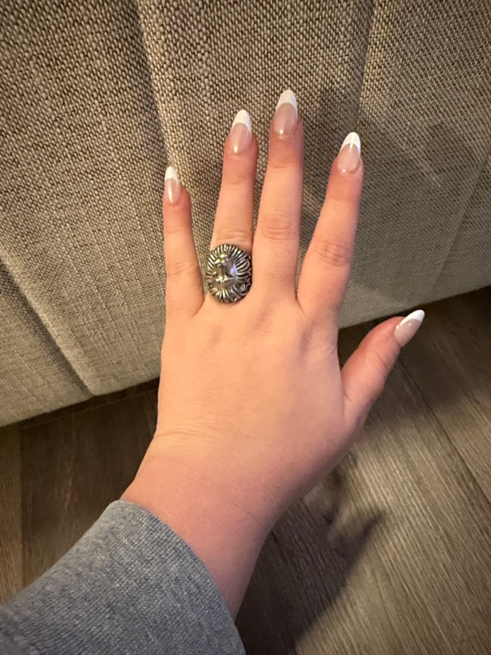 Kendra Scott Antique Silver Collin Lion ring -  size 8